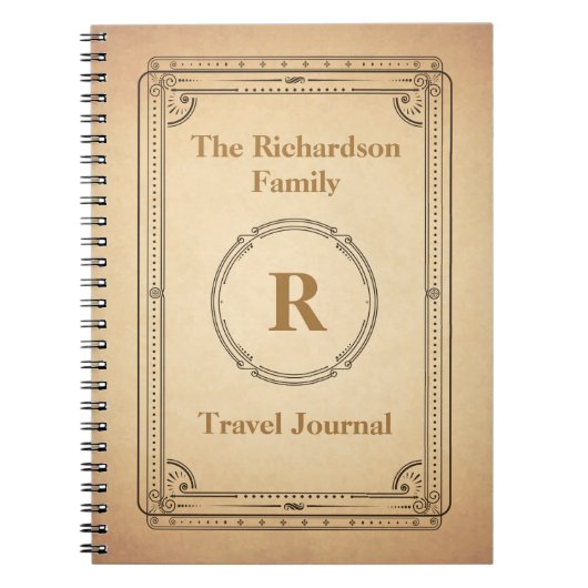 ヴィンテージのビクトリアンなスタイル旅行ジャーナル ノートブック (正面)