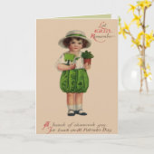 ヴィンテージのビクトリアンなセントパトリックの日カード カード (黄色い花)