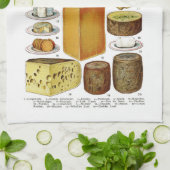 ヴィンテージのビクトリアンなチーズ変化のイラストレーション キッチンタオル (折り畳み)