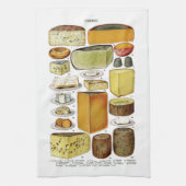 ヴィンテージのビクトリアンなチーズ変化のイラストレーション キッチンタオル (縦)