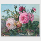 ヴィンテージのビクトリアンなバラのカスタムな包装紙 ラッピングペーパー (フラット)