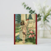 ヴィンテージのビクトリアンなバレンタインデー、天使のハート シーズンポストカード (スタンド正面)