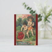 ヴィンテージのビクトリアンなバレンタインデー、愛の提供 シーズンポストカード (スタンド正面)