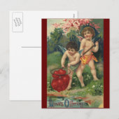 ヴィンテージのビクトリアンなバレンタインデー、愛の提供 シーズンポストカード (正面/裏面)