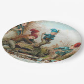 ヴィンテージのビクトリアンなビュッシュ・ド・ノエルの紙皿 ペーパープレート (アングル)