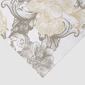 ヴィンテージのビクトリアンなベージュ花のつる植物パターン 薄葉紙 (詳細)