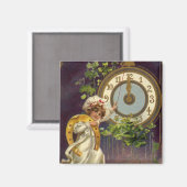 ヴィンテージのビクトリアンな大晦日の真夜中の時計 マグネット (正面/裏面)