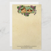 ヴィンテージのビクトリアンな天使の芸術|のカスタムのヴィンテージの紙 便箋 (正面/裏面)