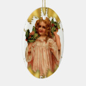 ヴィンテージのビクトリアンな天使の陶磁器のクリスマスのオーナメント セラミックオーナメント (右)