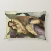 ヴィンテージのビクトリアンな天使、Bouguereau著Ravishment アクセントクッション (裏面)