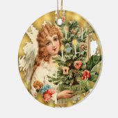 ヴィンテージのビクトリアンな女の子の陶磁器のクリスマスのオーナメント セラミックオーナメント (左)