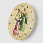 ヴィンテージのビクトリアンな女性ファッションの時計 ラージ壁時計 (傾斜)