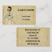 ヴィンテージのビクトリアンな女性ファッションビジネスカード 名刺 (正面/裏面)