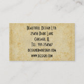 ヴィンテージのビクトリアンな女性ファッションビジネスカード 名刺 (裏面)