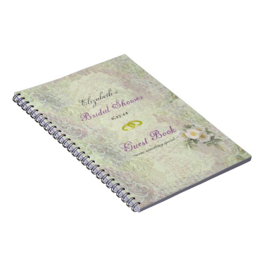 ヴィンテージのビクトリアンな庭ブライダルのシャワーの来客名簿 ノートブック (右側)