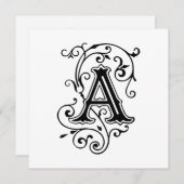 ヴィンテージのビクトリアンな手紙旧式なモノグラム 招待状 (正面/裏面)