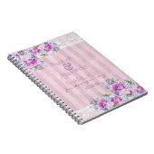 ヴィンテージのビクトリアンな水彩画によってはブライダルシャワーが開花します ノートブック (右側)