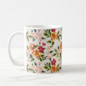 ヴィンテージのビクトリアンな水彩画の花柄パターン コーヒーマグカップ (左)