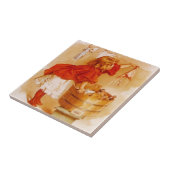 ヴィンテージのビクトリアンな洗濯日女の子の人形の石鹸の広告 タイル (側面)