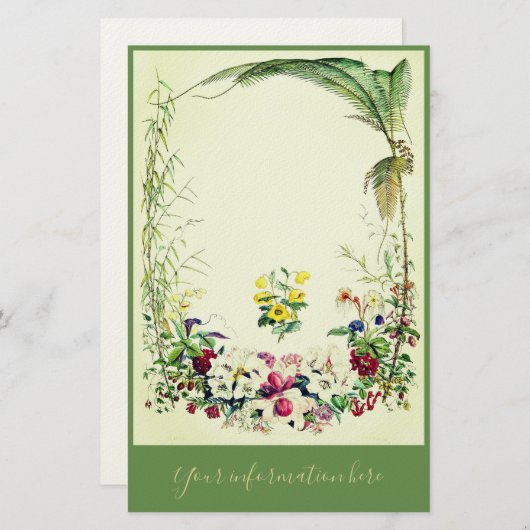 ヴィンテージのビクトリアンな熱帯静止した 便箋 (正面/裏面)