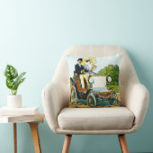 ヴィンテージのビクトリアンな紳士および女性Motorists クッション (椅子)