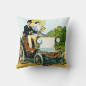 ヴィンテージのビクトリアンな紳士および女性Motorists クッション (裏面)