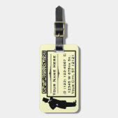 ヴィンテージのビクトリアンな紳士のパーソナライズな名前 ラゲッジタグ (正面縦)