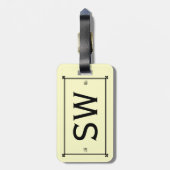 ヴィンテージのビクトリアンな紳士のパーソナライズな名前 ラゲッジタグ (裏面縦)