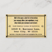 ヴィンテージのビクトリアンな紳士の古いペーパークラシック 名刺 (裏面)