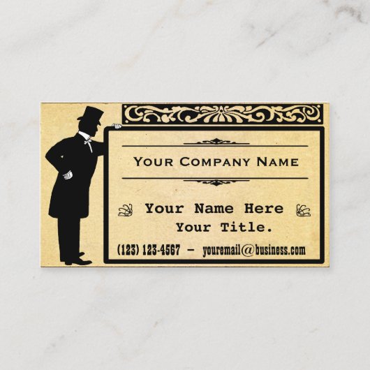 ヴィンテージのビクトリアンな紳士の古いペーパークラシック 名刺 (正面)