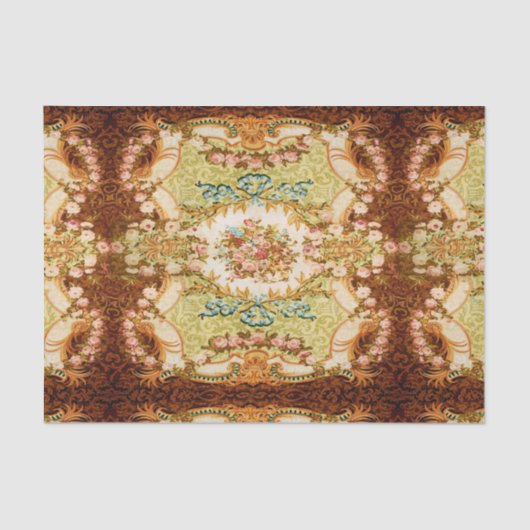 ヴィンテージのビクトリアンな花のエレガントなティッシュペーパー 薄葉紙 (正面)