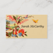 ヴィンテージのビクトリアンな花の名刺 名刺 (裏面)