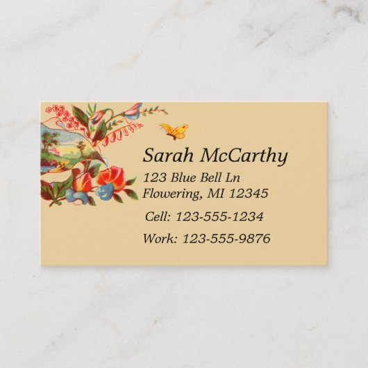 ヴィンテージのビクトリアンな花の名刺 名刺 (正面)