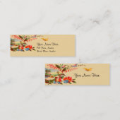 ヴィンテージのビクトリアンな花の細い名刺 スキニー名刺 (正面/裏面)