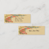 ヴィンテージのビクトリアンな花の細い名刺 スキニー名刺 (正面/裏面)