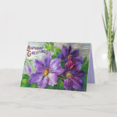 ヴィンテージのビクトリアンな花の誕生日日カード カード (正面)