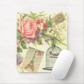 ヴィンテージのビクトリアンな花の鳥のパリのマウスパッド マウスパッド (マウス)