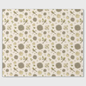 ヴィンテージのビクトリアンな花柄および鳥 ラッピングペーパー (フラット)