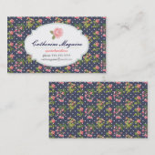 ヴィンテージのビクトリアンな花柄職業 名刺 (正面/裏面)