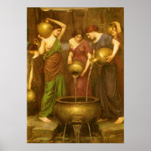 ヴィンテージのビクトリアンな芸術、ウォーターハウスによるDanaides ポスター