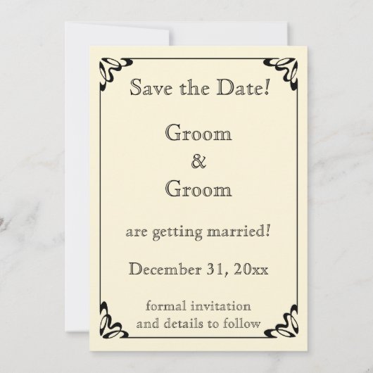 ヴィンテージのビクトリアンな踊りくまは日付を救います セーブザデート (裏面)