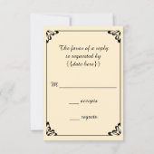 ヴィンテージのビクトリアンな踊りはRSVPカードを結婚することを耐えます 出欠カード (裏面)