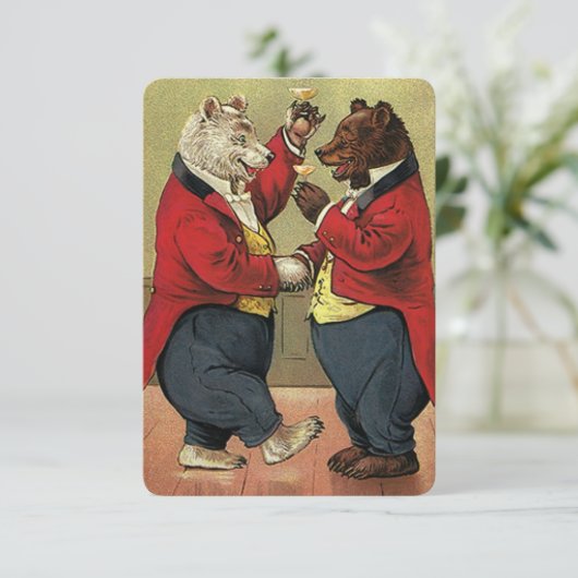 ヴィンテージのビクトリアンな踊りはRSVPカードを結婚することを耐えます 出欠カード (スタンド正面)