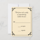 ヴィンテージのビクトリアンな踊りはRSVPカードを結婚することを耐えます 出欠カード (裏面)