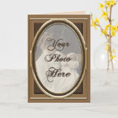 ヴィンテージのビクトリアンな革写真フレーム カード (黄色い花)