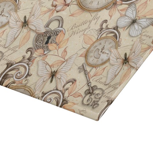 ヴィンテージのビクトリアンみすぼらしいシックなカントリーパターン カッティングボード (角)