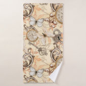 ヴィンテージのビクトリアンみすぼらしいシックなカントリーパターン バスタオル (バスタオル)