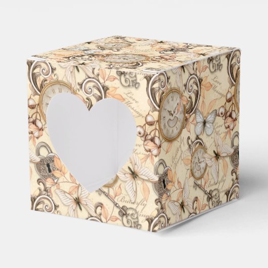 ヴィンテージのビクトリアンみすぼらしいシックなカントリーパターン フェイバーボックス (正面サイド)