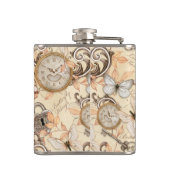 ヴィンテージのビクトリアンみすぼらしいシックなカントリーパターン フラスク (裏面)