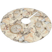 ヴィンテージのビクトリアンみすぼらしいシックなカントリーパターン ブラッシュドポリエステルツリースカート (アングル)